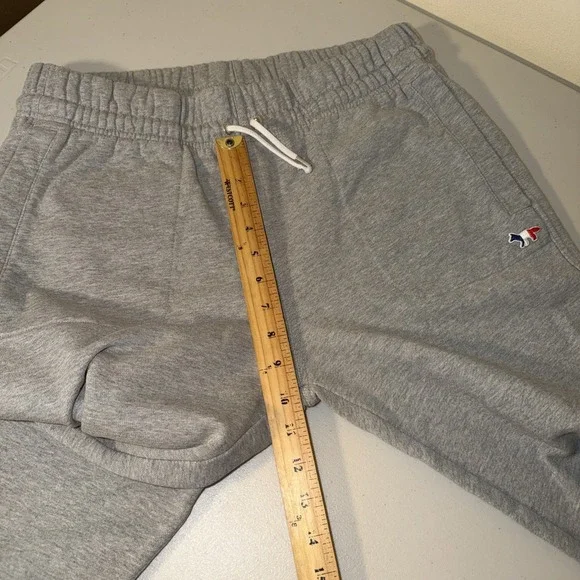Maison Kitsune Sweatpants Mens L/XL Gray Joggers Tricolor Fox Logo Drawstring